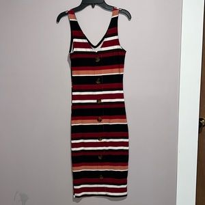 xs striped slim fitted dress